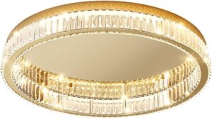 Kryształowa luksusowa lampa sufitowa Lustro Ring glamour w kolorze złotym