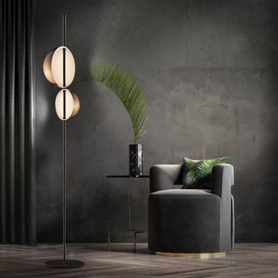 Lampa podłogowa Superluna vintage minimalistyczna, elegancka i stylowa. Do sypialni, do salonu, do gabinetu.