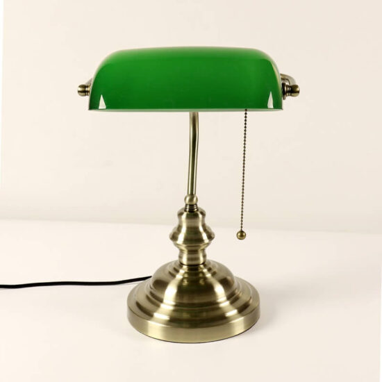 Lampa stołowa Banker vintage kolorowa, elegancka i oryginalna. Do gabinetu, do salonu, do biura.