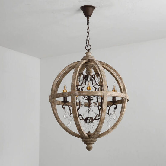Drewniana lampa wisząca Umeiluce rustykalna zjawiskowa i elegancka. Do sypialni, do kuchni, do salonu.