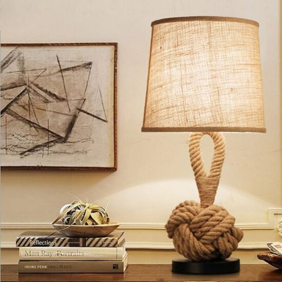 Lampa stołowa Rope rustykalna lina piękna, modna i stylowa. Do sypialni, do salonu, do gabinetu.
