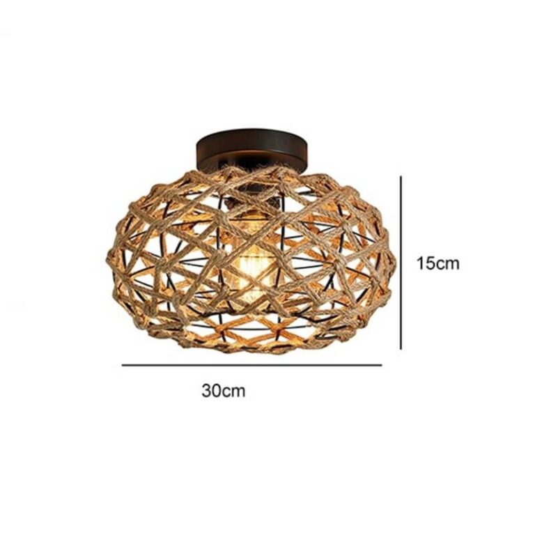 Lampa Sufitowa Z Liny Jutowej Plafon Rustykalna Dobra Cena Sklep Alesmart