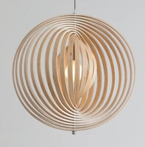 Drewniana skandynawska lampa wisząca Brava