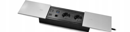 Gniazdo blatowe otwierane chowane nablatowe 6 gniazd USB, HDMI, RJ-45, Mediaport