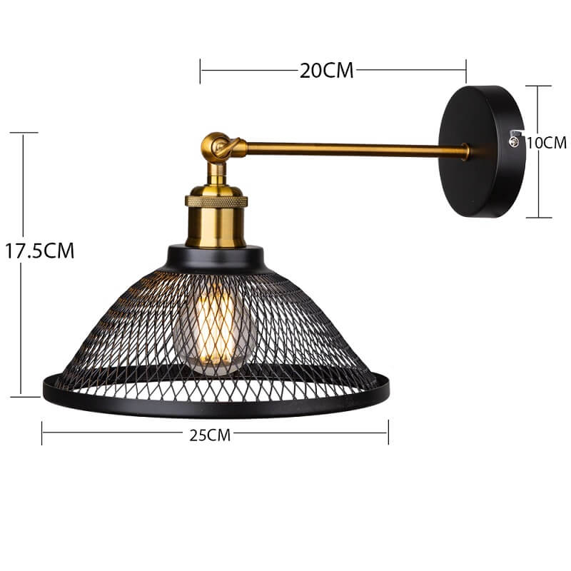 Lampa ścienna kinkiet siatka loft elegancka, modna i stylowa. Do sypialni, do salonu, do gabinetu.