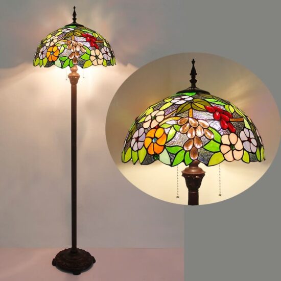 Niezwykła lampa podłogowa Tiffany vintage oryginalna i zjawiskowa. Do sypialni, do salonu, do gabinetu.