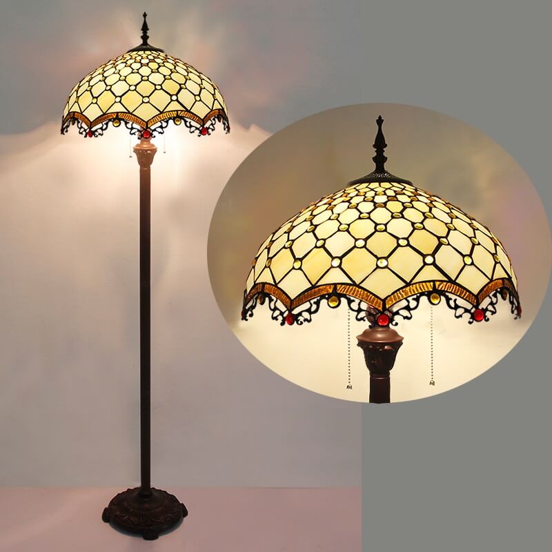 Niezwykła lampa podłogowa Tiffany vintage oryginalna i zjawiskowa. Do sypialni, do salonu, do gabinetu.