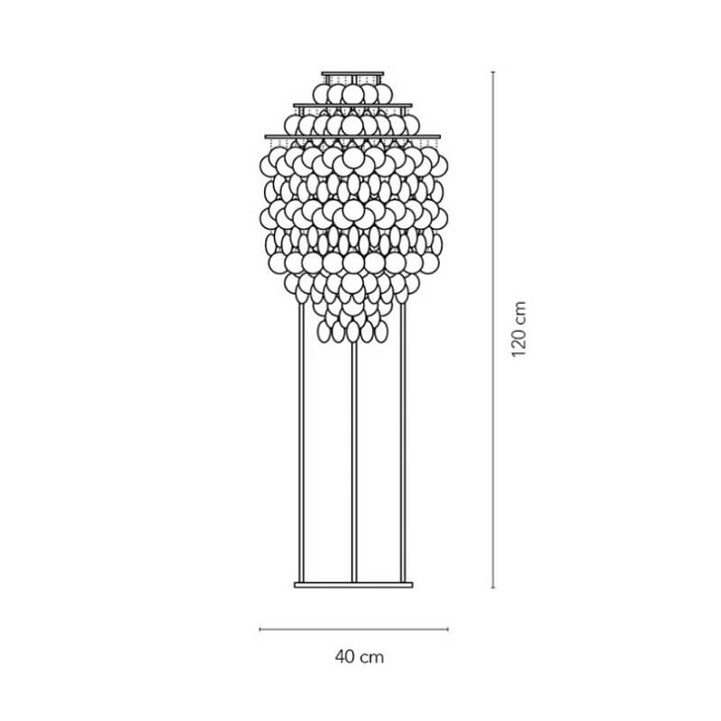 Perłowa lampa podłogowa Verpan glamour zjawiskowa i luksusowa. Do sypialni, do salonu, do gabinetu.