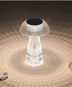 Nowoczesna przezroczysta lampka nocna Grzybek.