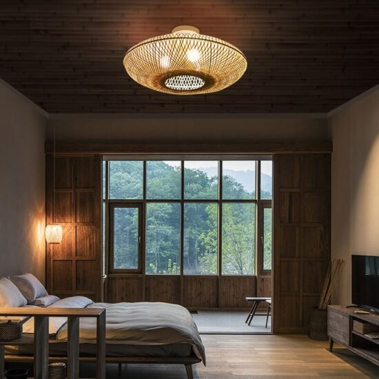 Bambusowa lampa sufitowa boho naturalna, modna i stylowa. Do sypialni, do kuchni, do salonu.