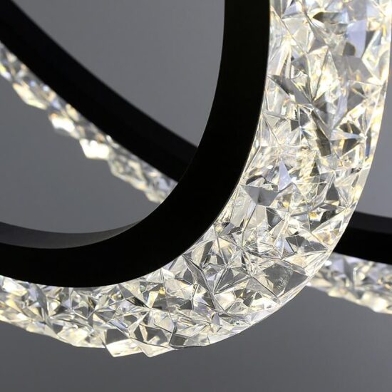 Kryształowa lampa wisząca RINGS eklektyczna zjawiskowa i elegancka. Do sypialni, do salonu, do jadalni