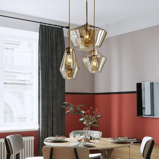 Szklana lampa wisząca Paris klasyczna pojedyncza elegancka i zjawiskowa. Do sypialni, do kuchni, do salonu.