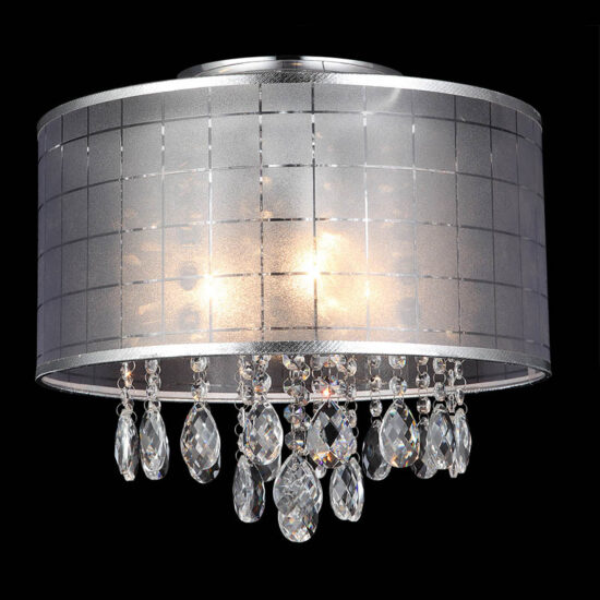 Elegancka Lampa Sufitowa Kiki LED Glamour Chrom z Kryształkami