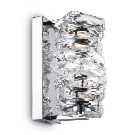 Nowoczesna Kryształowa Lampa Ścienna Icicle Kinkiet Glamour Chrom LED 3000K