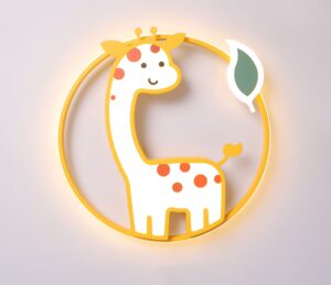 Nowoczesna Okrągła Lampa Sufitowa Żyrafa Do Pokoju Dziecięcego LED Złota