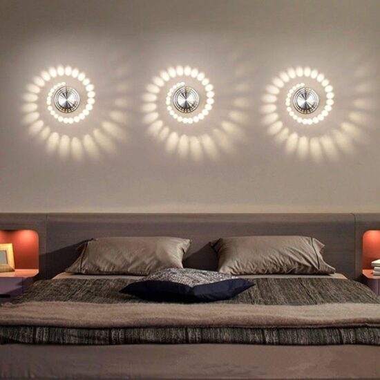 Nowoczesna Lampa Ścienna Kinkiet Spirala LED Kolorowe Efekty Świetlne