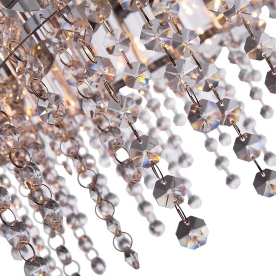 Luksusowy Kryształowy Żyrandol Hail Glamour Chrom LED z Kryształkami