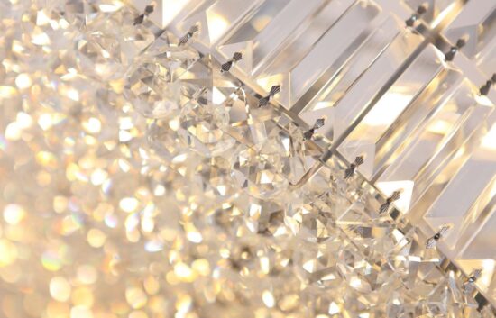 Elegancka Kryształowa Okrągła Lampa Sufitowa Puccini Plafon LED Glamour Chrom