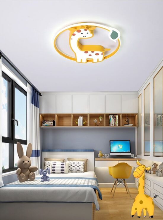 Nowoczesna Lampa Sufitowa Żyrafa Do Pokoju Dziecięcego LED Złota