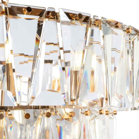 Ekskluzywna Kryształowa Pałacowa Lampa Wisząca Castle Żyrandol Glamour w Kolorze Złotym i Srebrnym