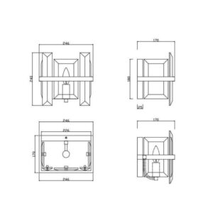 Kryształowa Lampa Ścienna Triangle Kinkiet Glamour Chrom
