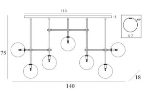 Nowoczesna Lampa Wisząca Lollipop Mosiądz Szklane Kule LED