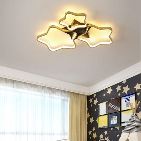 Nowoczesna Lampa Sufitowa Gwiazdy Do Pokoju Dziecięcego LED Złota