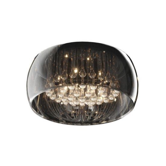 Nowoczesna i Elegancka Lampa Sufitowa Crystal Plafon Glamour z Wiszącymi Kryształkami Chrom