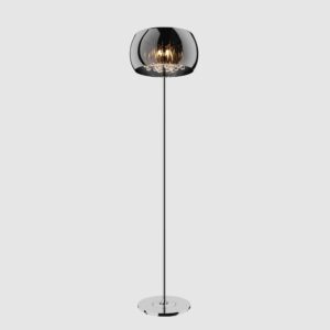 Nowoczesna Lampa Podłogowa Crystal Glamour Chrom z Wiszącymi Kryształkami 