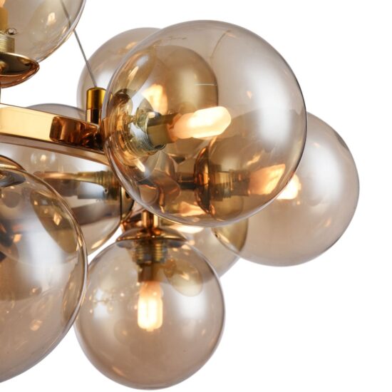 Nowoczesna Lampa Wisząca Żyrandol Cabella Glamour LED Złota