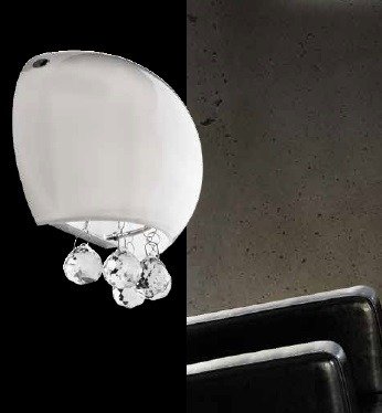 Nowoczesna Lampa Ścienna Kinkiet Quince Biały LED z Kryształkami