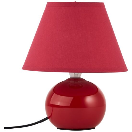 Minimalistyczna Klasyczna Lampa Stołowa Sphere w Kolorze Białym i Czerwonym z Abażurem
