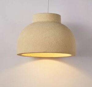 Nowoczesna Lampa Wisząca Wabi-Sabi Bowl w Stylu Japońskim w Kolorze Zielonym i Żółtym