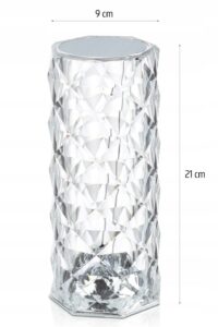 Elegancka Lampka Stołowa Nocna Glamour Róża LED Zasilana Przez USB w Kolorze Przezroczystym