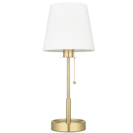 Minimalistyczna Klasyczna Lampa Stołowa Class Złota i Srebrna z Białym Abażurem