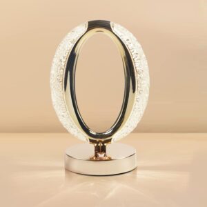 Elegancka Lampka Nocna Glamour Crystal LED Zasilana Przez USB w Kolorze Złotym