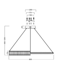 Nowoczesna Kryształowa Lampa Wisząca Krone Zyrandol Glamour Złoty Pierścień Ring