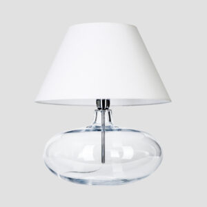 Minimalistyczna Skandynawska Lampa Nocna Sweden Szklana z Białym Abażurem