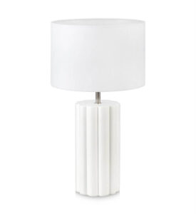 Minimalistyczna Klasyczna Lampa Stołowa Column w Kolorze Białym i Czarnym