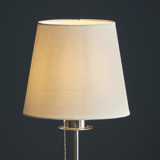 Minimalistyczna Klasyczna Lampa Stołowa Class Złota i Srebrna z Białym Abażurem