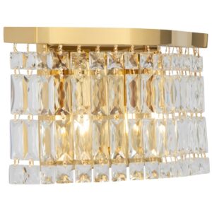 Kryształowa Lampa Ścienna Dune Kinkiet Złoty Glamour z Wiszącymi Kryształkami