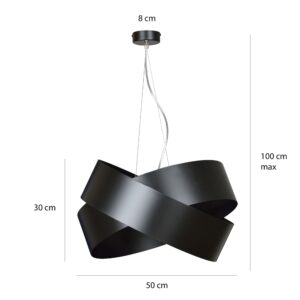 Nowoczesna Metalowa Lampa Wisząca Vieno Loft w Kolorze Czarnym i Białym