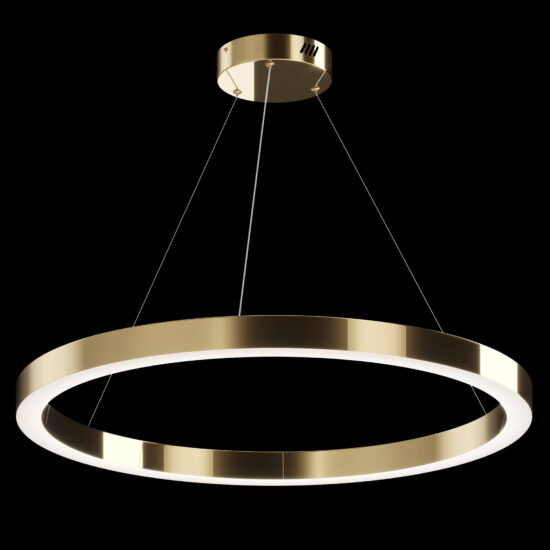 Nowoczesna Lampa Wisząca Saturn Ring Pierścień LED Mosiądz