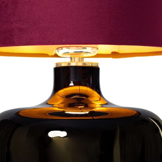 Klasyczna Lampa Stołowa Vase Szklana z Abażurem w Różnych Kolorach