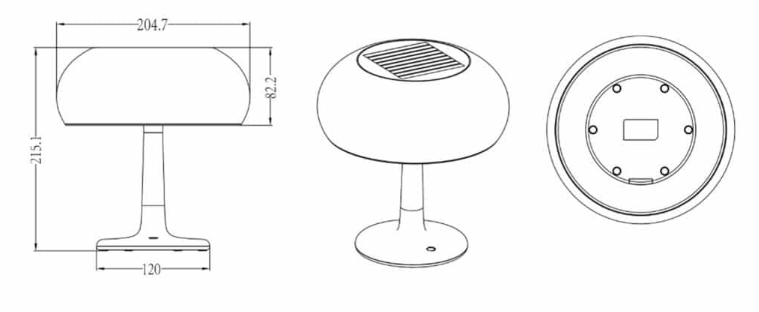 Solarna lampa na stół zielona USB STC-16G