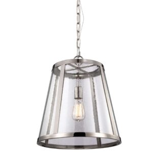 Nowoczesna Industrialna Lampa Wisząca Bell Chrom w Kolorze Srebrnym