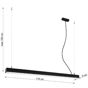 Nowoczesna Minimalistyczna Lampa Wisząca Beam Podłużna LED 4000K Nad Stół w Kolorze Czarnym, Białym i Szarym