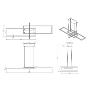 Nowoczesna Lampa Wisząca Variation Żyrandol Loft LED w Kolorze Czarnym i Złotym