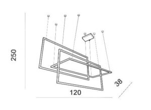 Nowoczesna Minimalistyczna Lampa Wisząca Geometric Żyrandol Loft LED 3000K w Kolorze Czarnym i Białym 