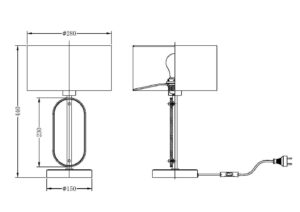 Nowoczesna Lampa Stołowa Marmo Z Abażurem Glamour Złota